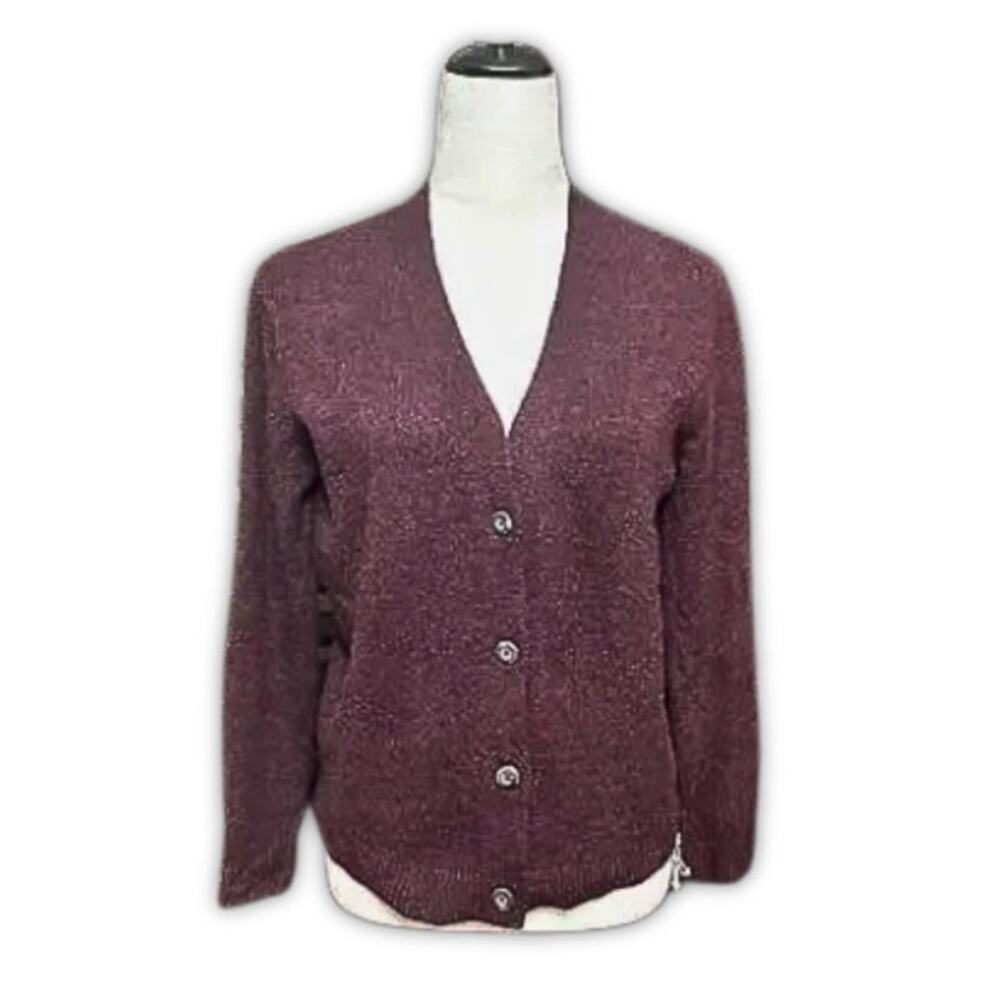 Old Navy Cardigan Button-Up Front Academia Style Long Sleeves Solid Burgundy XS